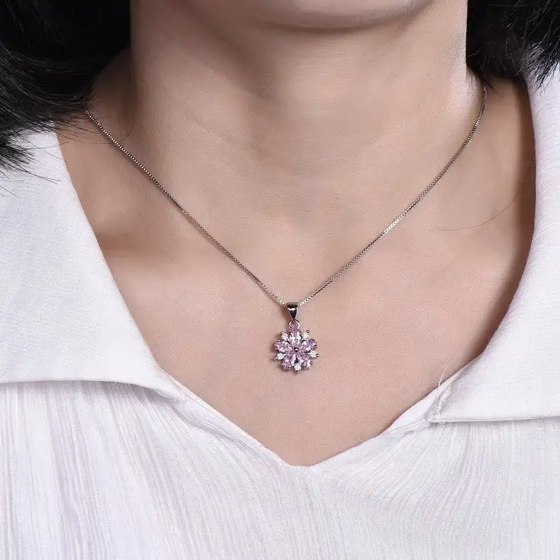 Rose Gold Multi-gemstone Necklace Unique Style Pendant 925 Sterling Silver Plated Sword Birthday Gift for Her