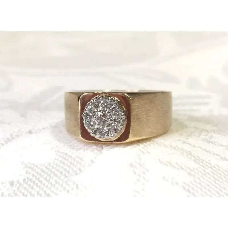 Модно настроить размер затрудняетесь в выборе правильного размера? Желтого золота обручальные кольца для мужчин с натуральным 14k золотой круглый бриллиант обручальное кольцо