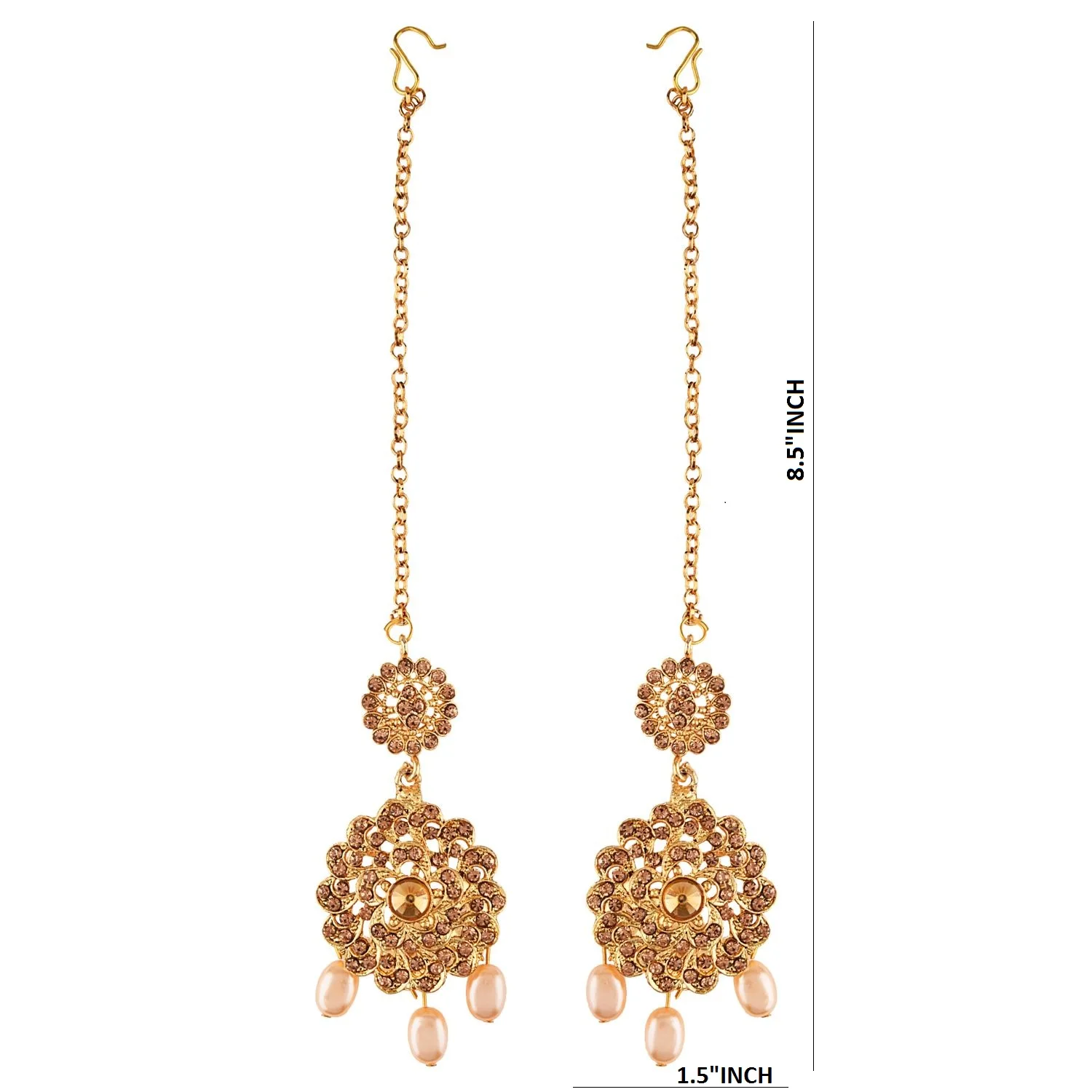 Indian Bollywood Bridal Wedding Rhinestone Necklace Earring Maang Tikka Head Chain Nose Ring Bracelet Jewelry Set