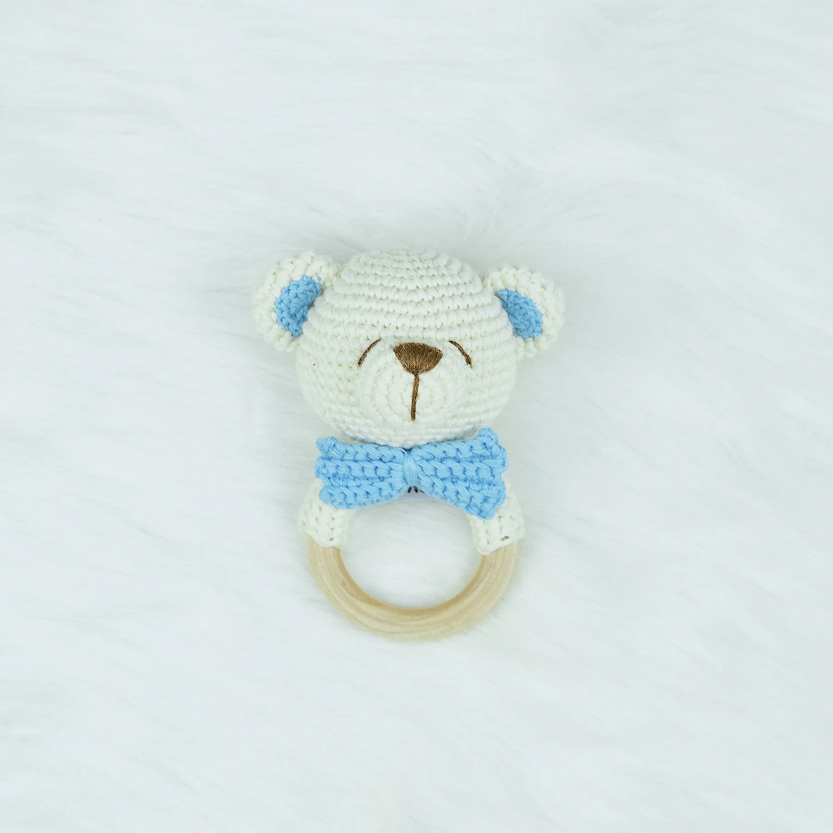 
 Хлопковая вязаная крючком игрушка-погремушка для детей, плюшевый кролик, погремушки, игрушки  