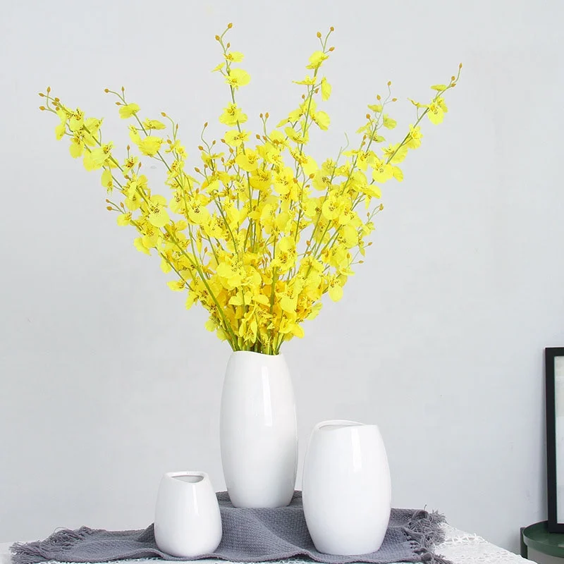 Porcelain Crafts Modern Elegant Home Decorative Flower White Ceramic Vase Set