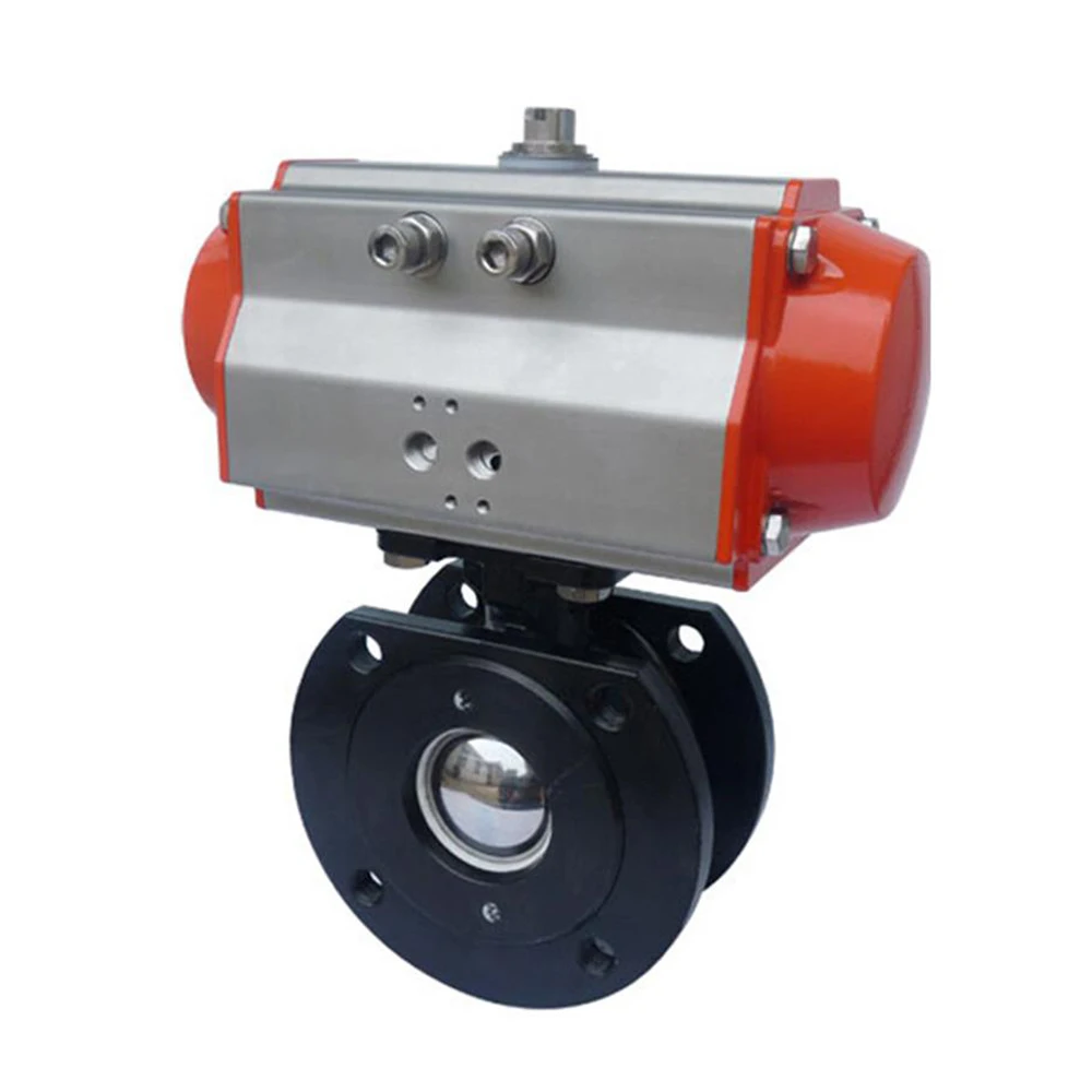 PN16 Stainless Steel WCB Italy Ultra Thin Short Type Pneumatic Rotary Actuator Operated Wafer Type Ball Valve