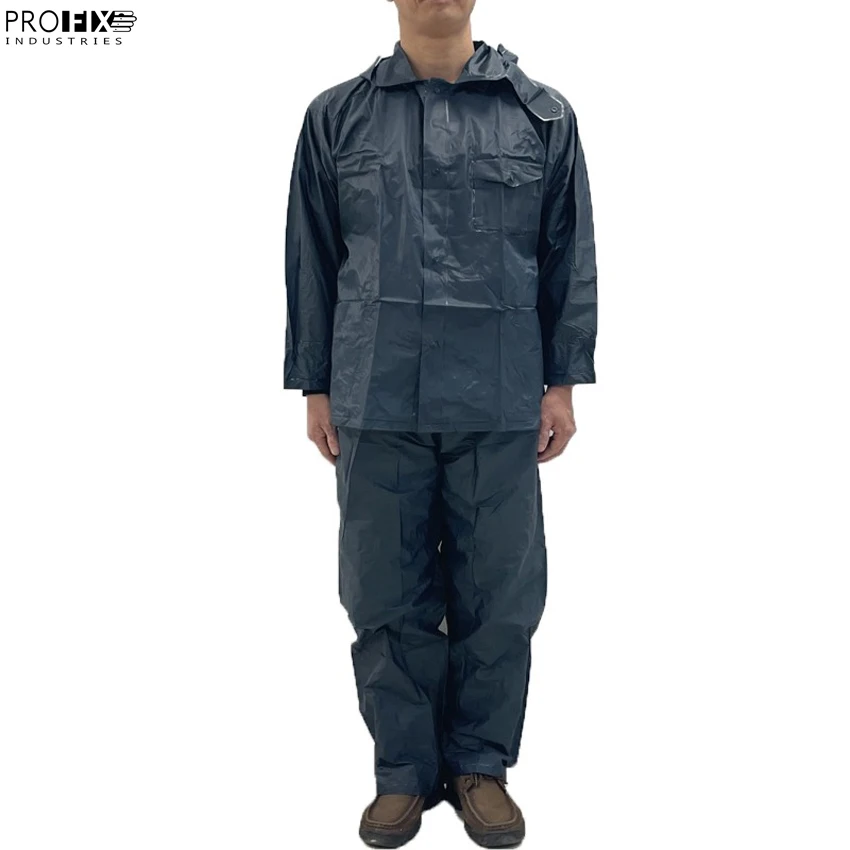 Raincoat Seamless PVC film weldable rain wear blue color rain suit for men And women Rain Suit
