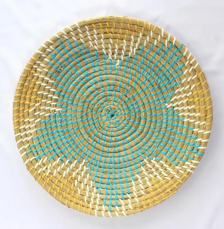 Decorative Hanging Wall Seagrass Plate/ Hand Weaving Wall Basket Hanging Decoration