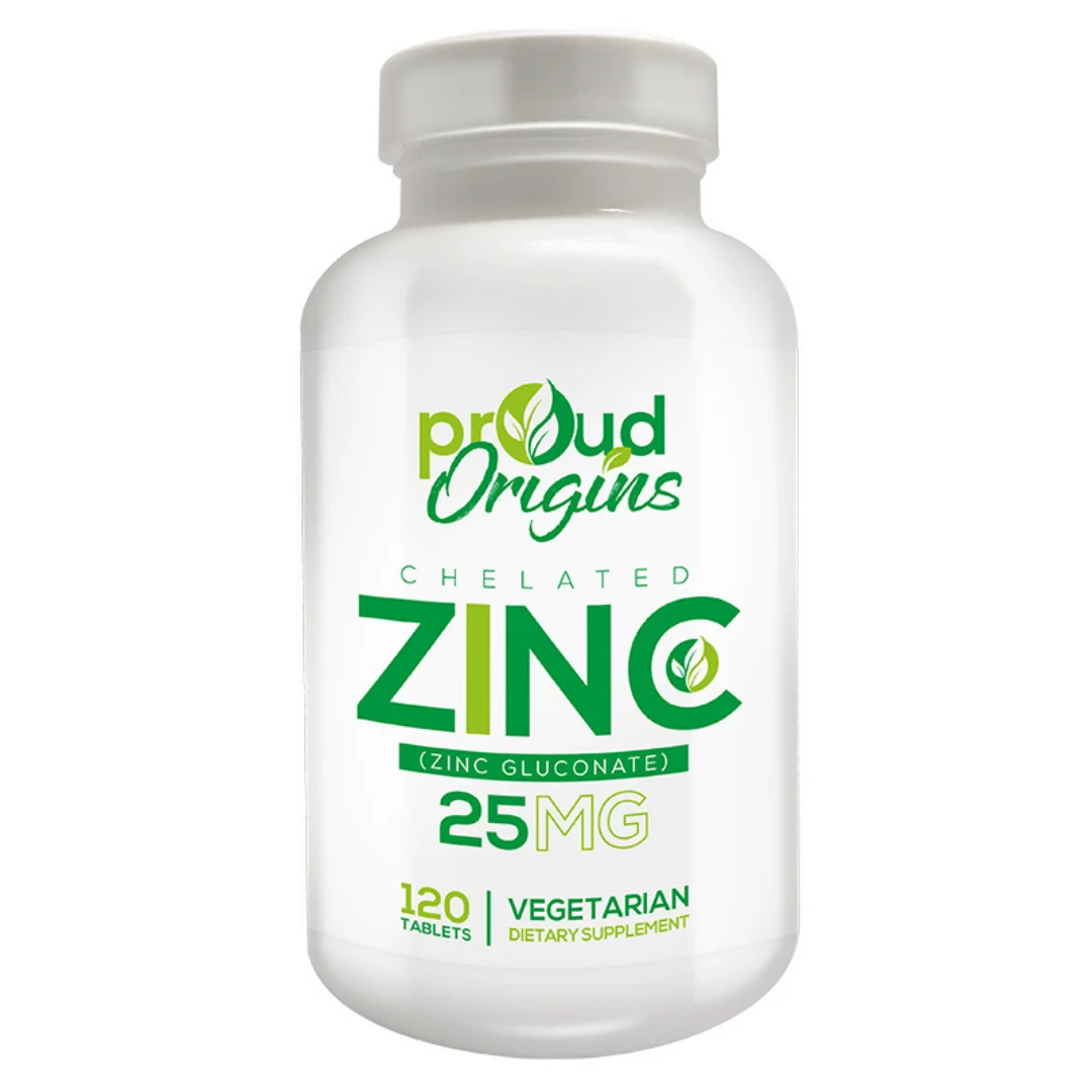 Wholesale Proud Origins Chelated Zinc 25mg 120 Tablets Supplement Vitamins Immune International Distributor USA Seller