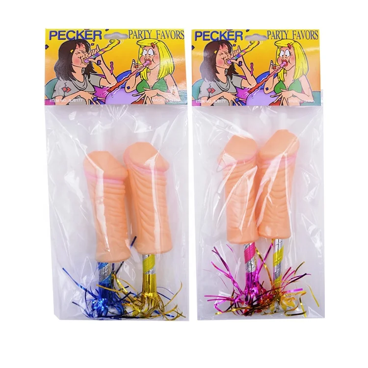 hen party night club noise maker novelty funny foil tassels willy penis pecker blowout whistle
