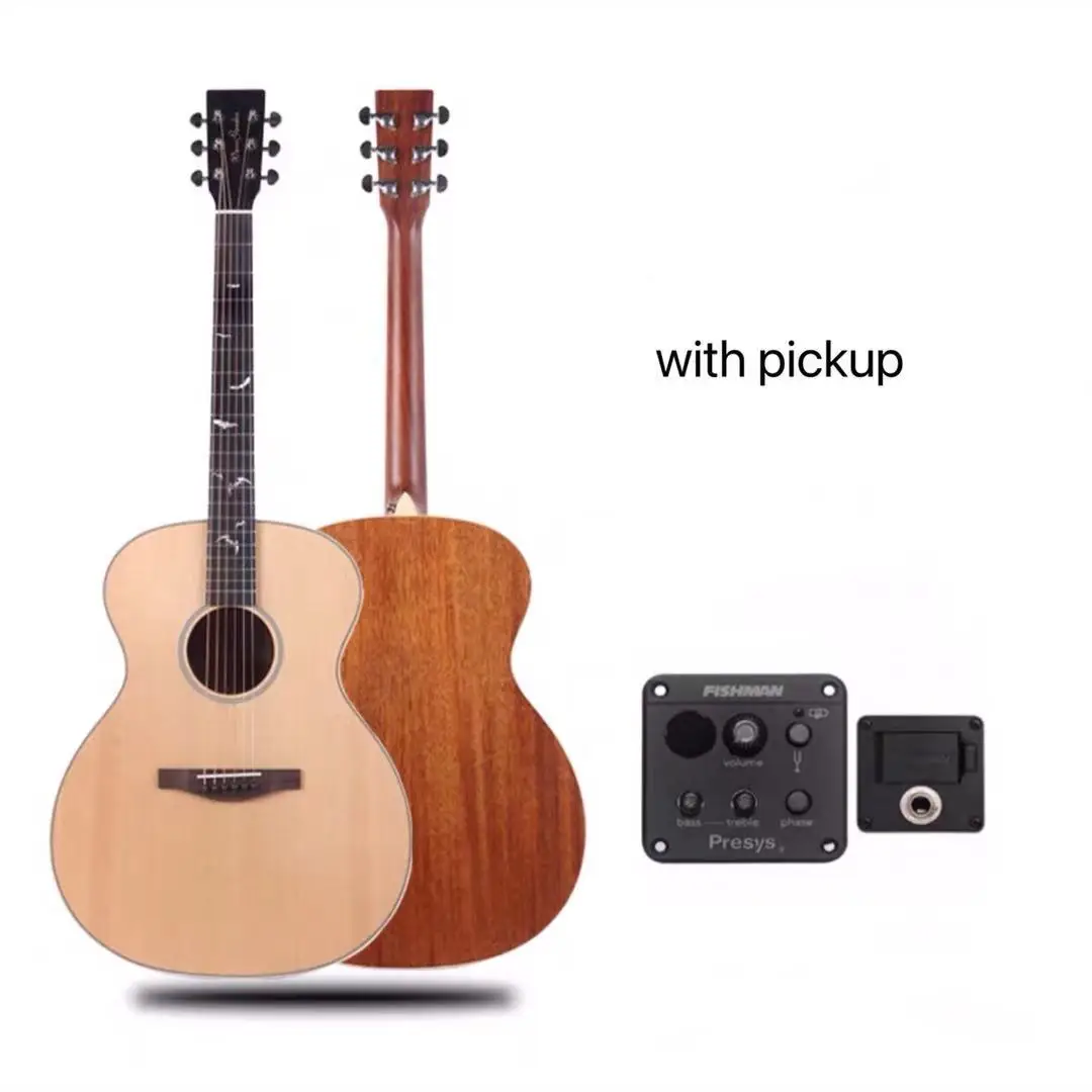 Free Shipping Top solid wood with pickup EQ Professional Acoustic guitar
