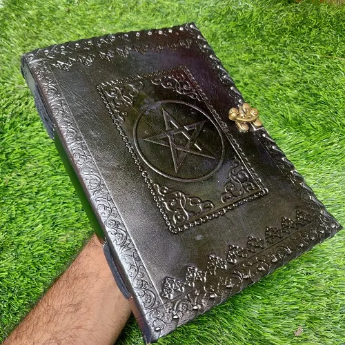 Пентаграмма средневековая чакра Семь камней Книга теней кожаный журнал