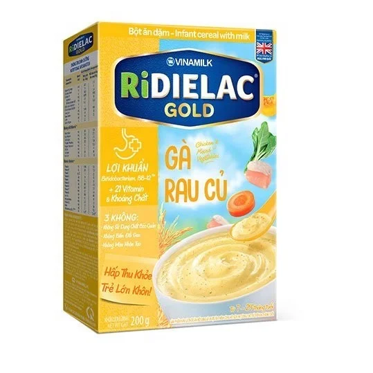 
RIDIELAC Infant Cereal Milk Chicken Vegetable - Vinamilk - 200g x 24 boxes per carton GMP HACCP FSSC 