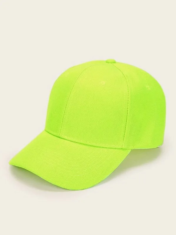 Men Neon Green Baseball Cap Custom Design Logo 6 Panel Baseball Cap Snapback Hats Hip Hop Mesh Sports Caps For Men