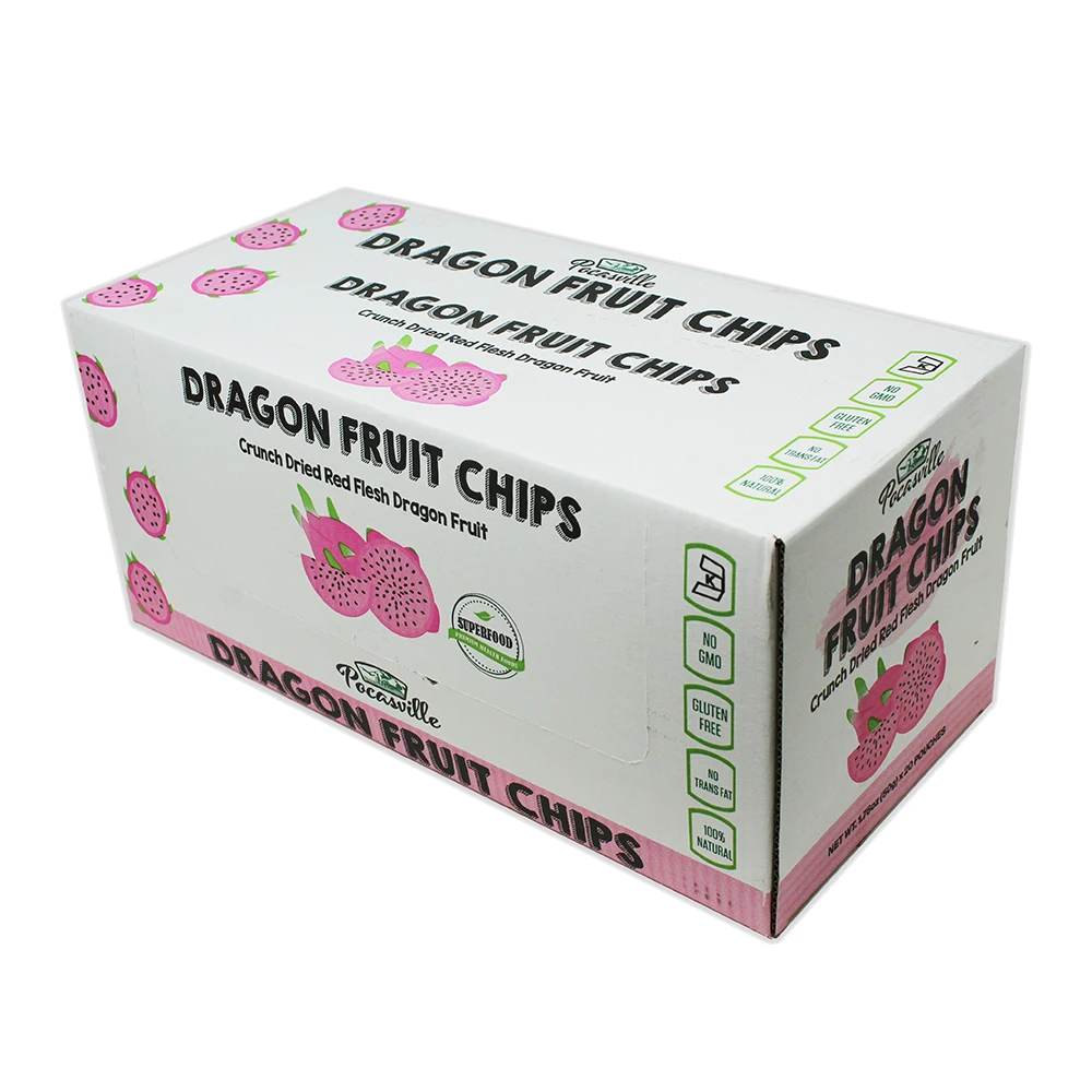 
Pocasville Natural Freshly Dried Dragon Fruit Chips 2 Bulk Bags / 5.5 Pounds & 12 Pouches / 4 Ounce 