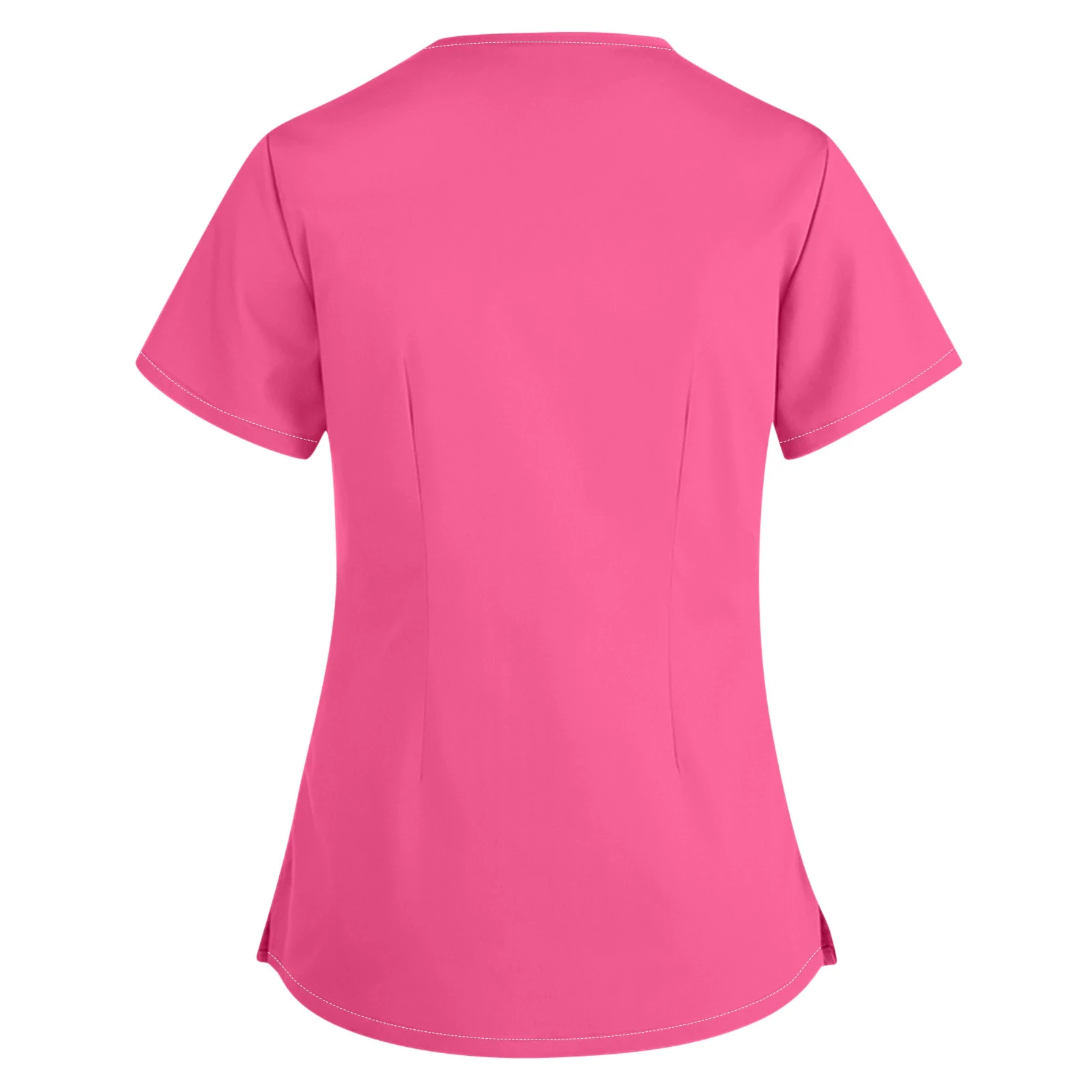 Healthcare Tunic Workwear Solid Scrub Tops Women Short Sleeves Hospitality Maid Nurses Cares Therapist Dentist Uniform
