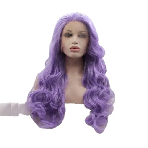 Wholesale 100% Brazilian Hot Sale Raw Unprocessed Purple Color Lace Front Long Wigs Oriental Hairs HD Transparent Human Hair