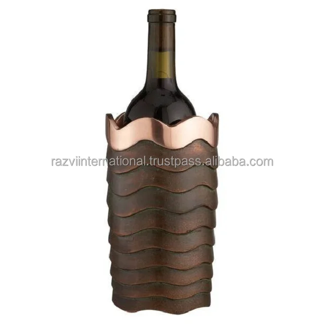 Copper Antique Metal Stainless Steel Hammered Design Double Wall Wine Chiller