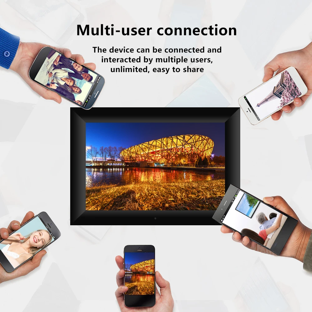 2021 IPS touch screen Android 10.1 Inch Cloud Smart HD IPS Wifi Digital Photo Frames Electronic Digital Picture