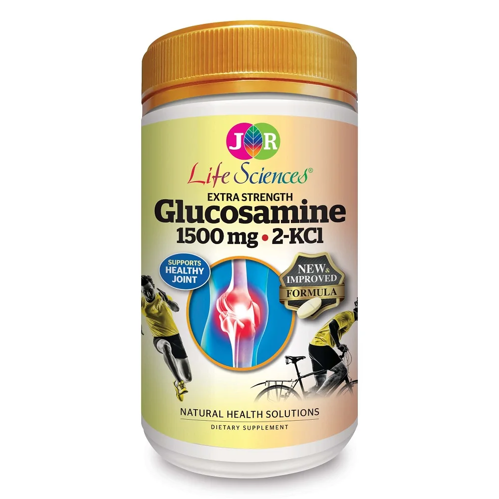 
JR Life Sciences Extra Strength Glucosamine 2-KCl 1500mg (300 Tablets) Supports Healthy Joint With New And Improved Formula 