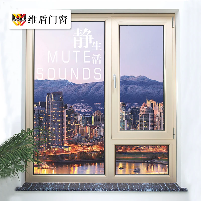 Chinese Factory Heat-insulation Affordable Bridge-broken glass aluminum frame casement window