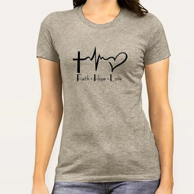 Wholesale Cheap Women Screen Printing Christian T Shirt Ladies Jesus Designs Tshirts