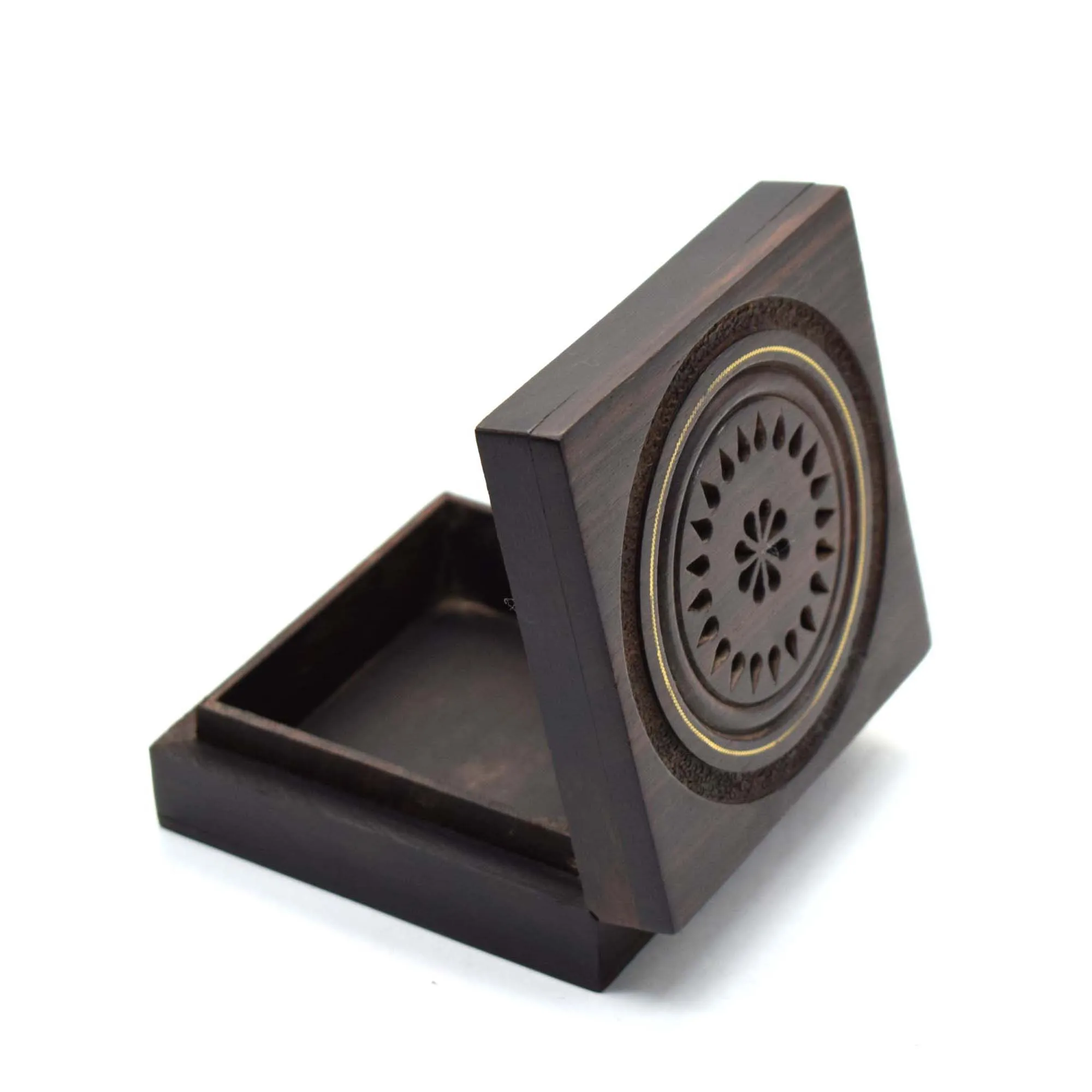 Keepsaking wooden squire box round curved on lid black Wood Storage Box with Lid  Wooden Keepsake Decorative boxes