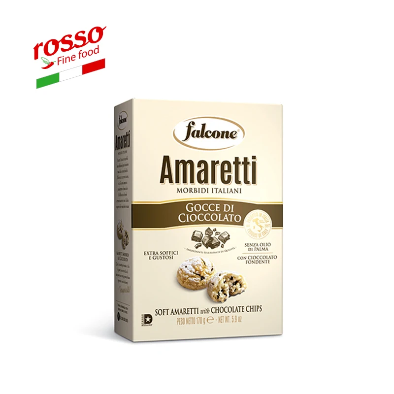 -Сделано в Италии Falcone шоколадные макароны Amaretti Morbidi Al шоколадный Astuccio 170 г кондитерский сладкий Вакуумный пакет