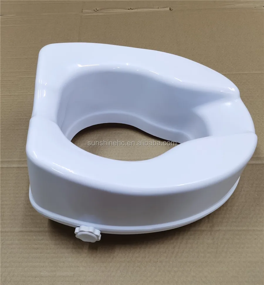 BA351 Bathroom Portable Raised Toilet Seat Standard Elevated Toilet Assist Seat Riser With Lock And Lid For Disabled