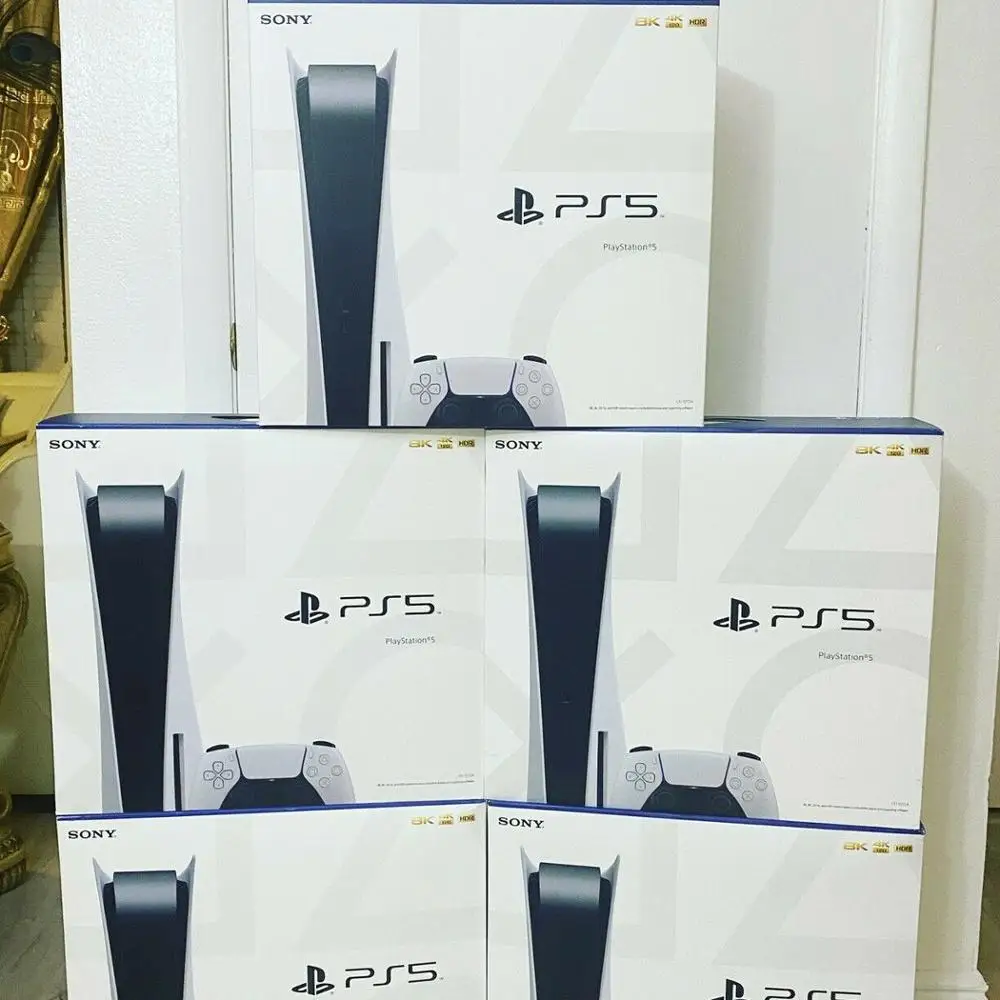PS5 в наличии | Оптовая продажа для PS5 оригинальный 1 ТБ 2 ТБ консоли, 5 игр и 2 контроллеры