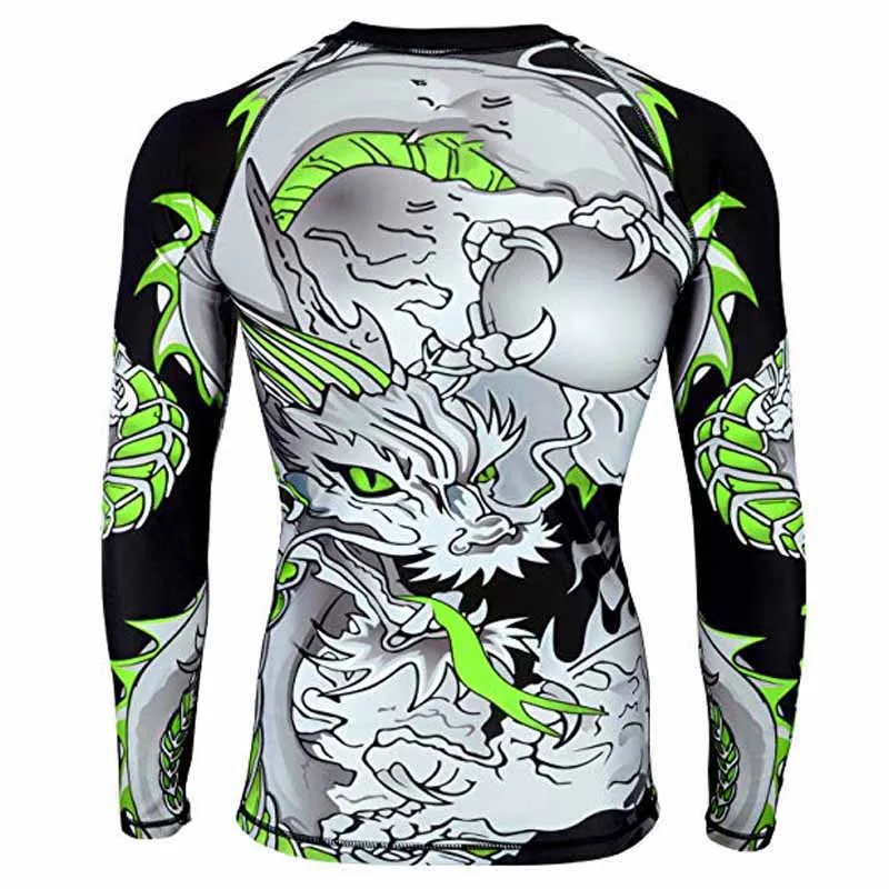 Rash Guard Polyester Jiu Jitsu Rashguard Custom Color Long Sleeves MMA Rash Guard Men