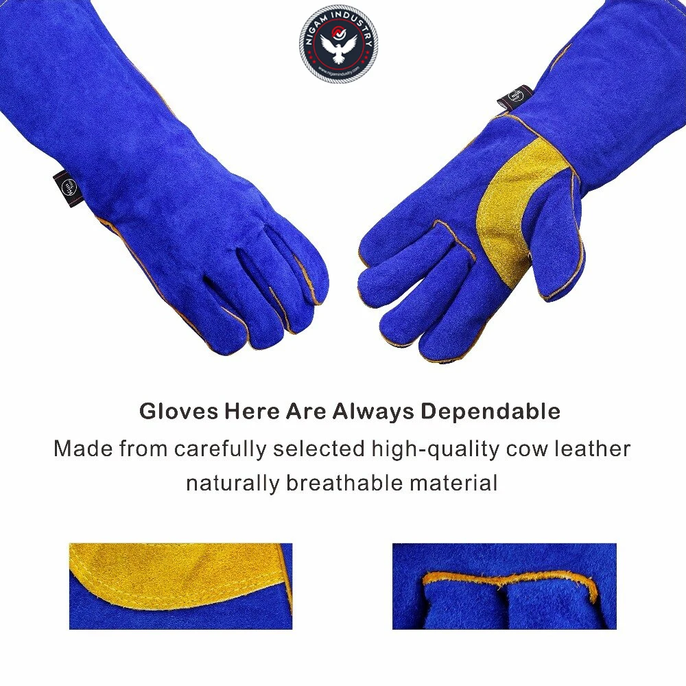 Leather Welding Gloves Heat Fire Resistant, for Gardening Tig Weld Beekeeping Working Tig Gloves.
