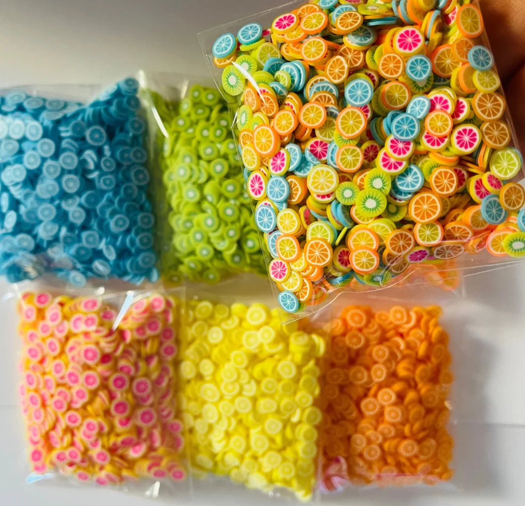 DIY1000g 3D  color clay fruit polymer clay slices for resina kiwi strawberry  grape Slime Nail Charms, Nail Art, Miniature Fruit