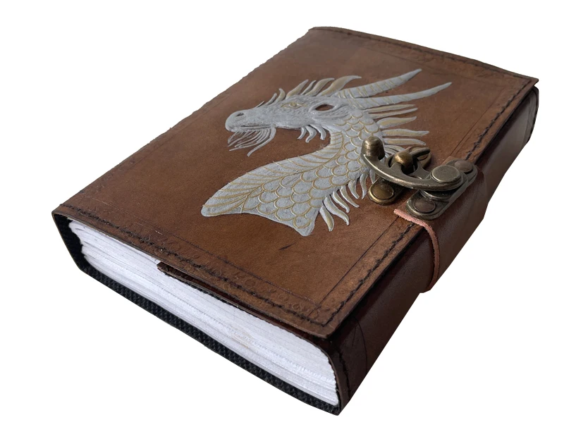 Embossed Leather Bound Journal Dragon Game Of Thrones Diary With Clasp Lock Vintage Perfect Notebook Blank Book Of Shadows 7x5