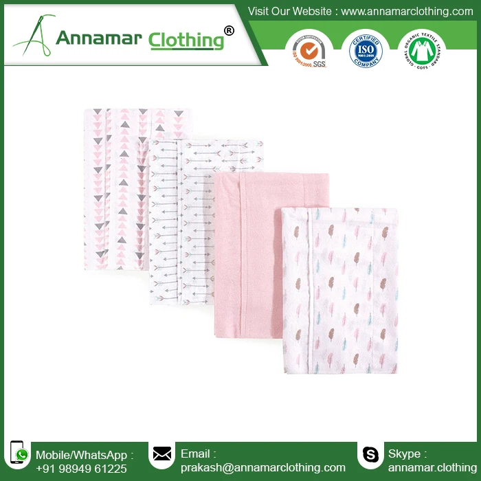 Soft Comfortable Cotton Baby Burp Cloths 5pack of burp cloth 100% organic muslin cotton with own logo and label