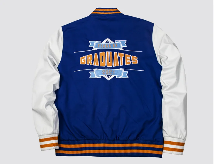 CVC Twill Baseball Jacket Baseball Letterman  Bomber Jacket Nylon Button Down Baseball Jacket