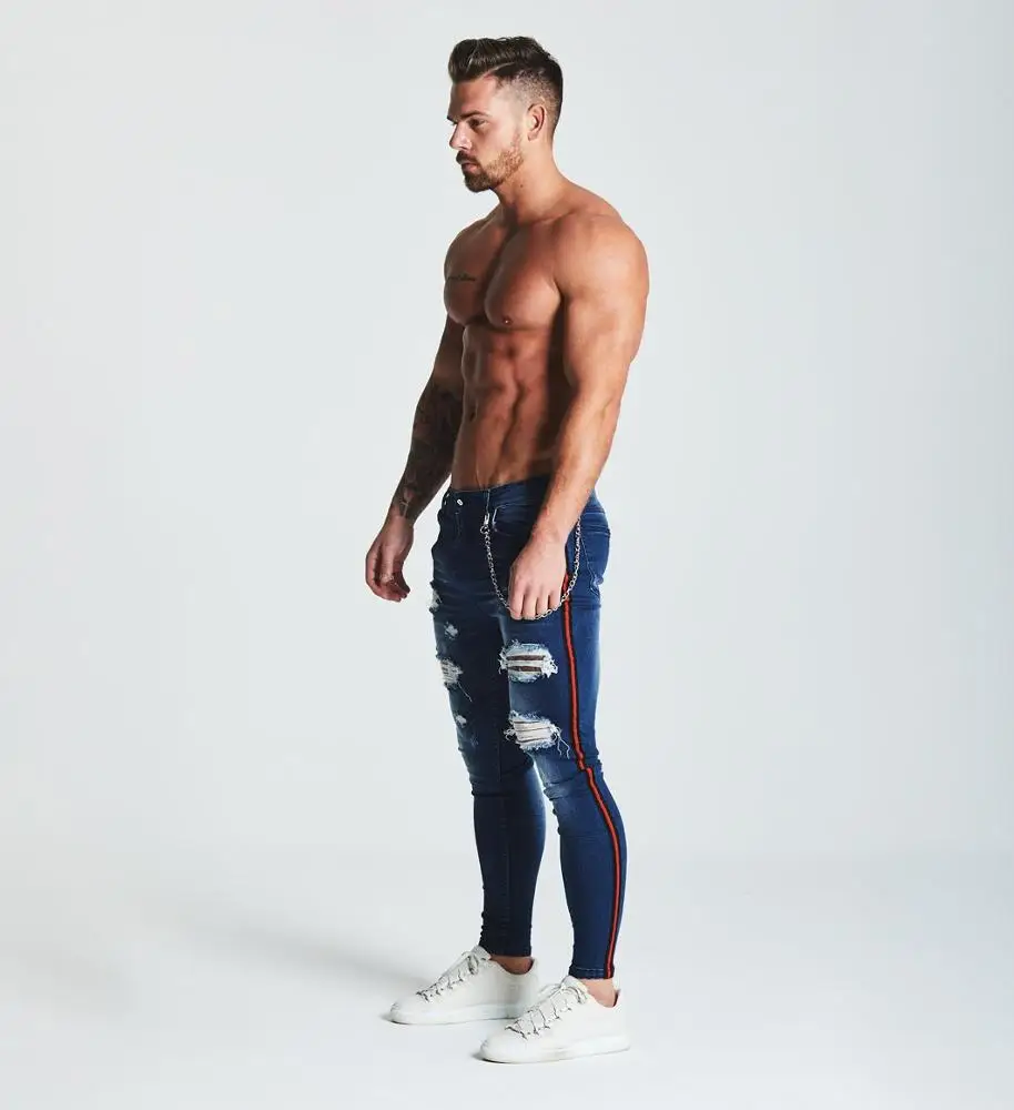  Супер Узкие рваные джинсы на заказ узкие