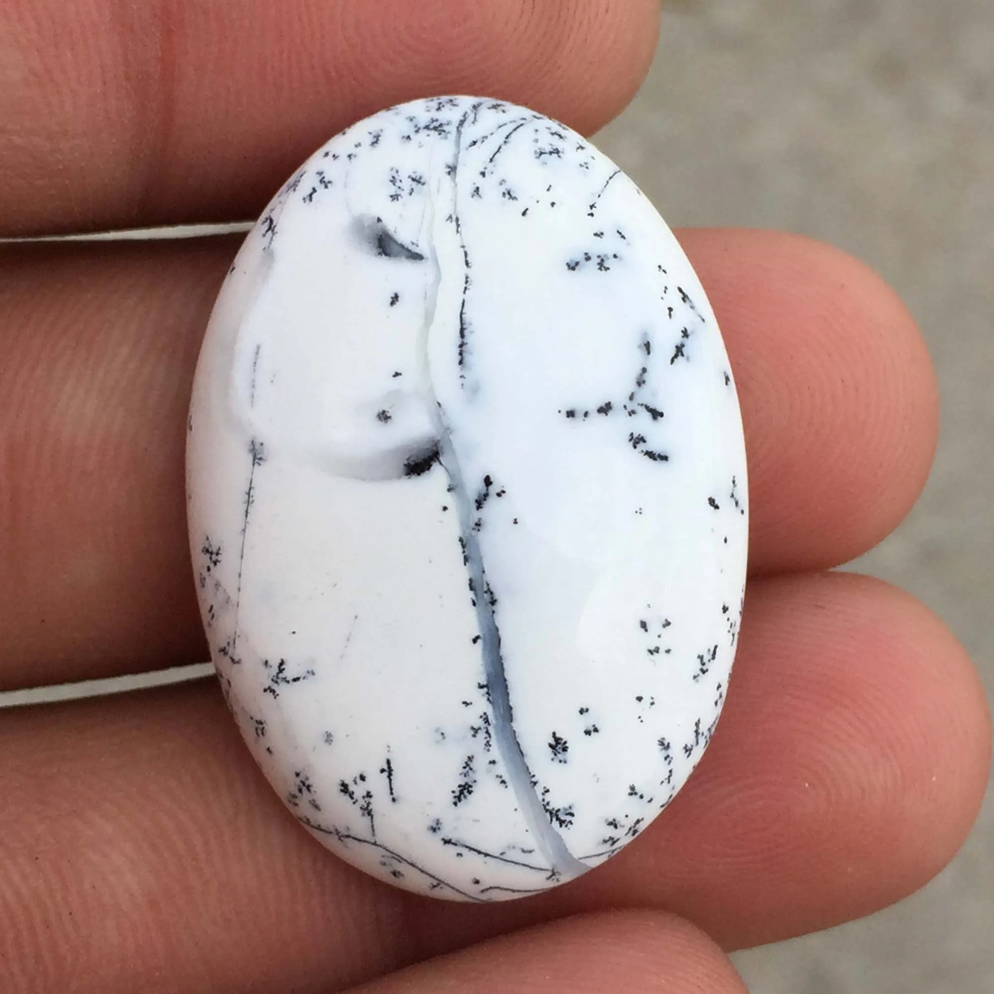 White Dendrite Opal Loose Gemstone Cabochon Crystal Healing Wire Wrapping Wholesale Price Stone