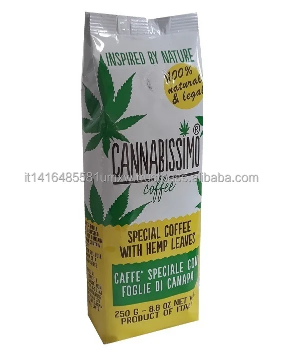 
Cannabissimo coffee with hemp leaves, ground coffee 250 g rich in antioxidants that relieves anxiety and agitation 