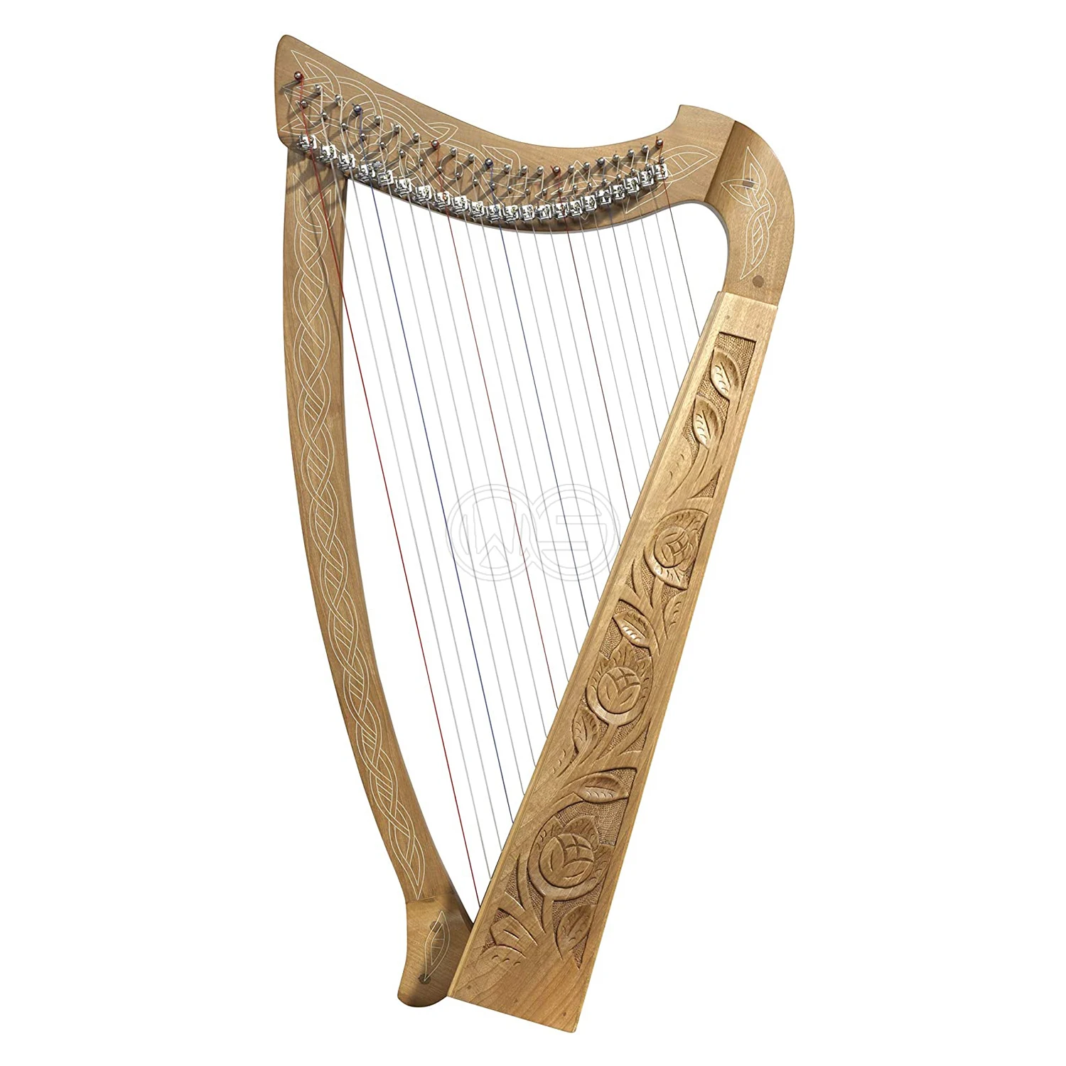 Best Seller 2021 Toscano Celtics Knot Walnuts Heather Harp Instrument and Display 35 Inch Walnuts and Birch Wood, Natural