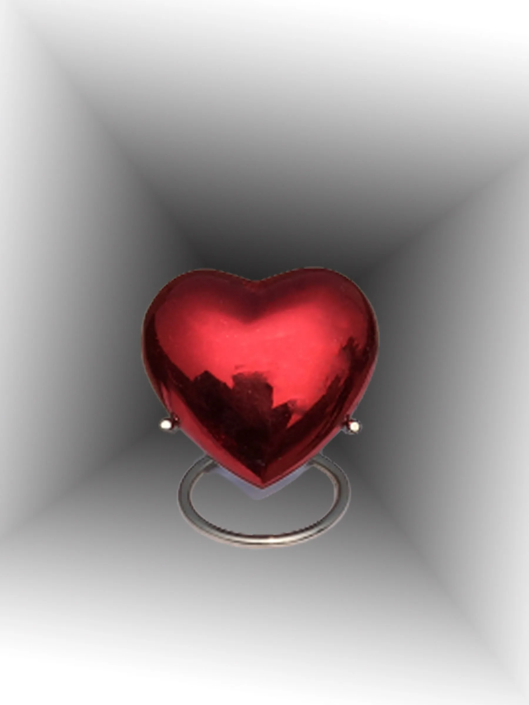 Ravishing Brass Heart on Stand with Hand Carved Rose Designer Cremation Urn