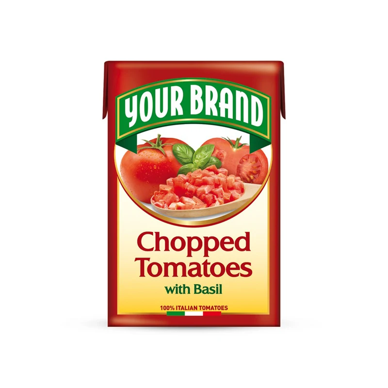 Top Quality 100% Italian Chopped tomatoes with basil in paper carton brick 16x400ml Best Price