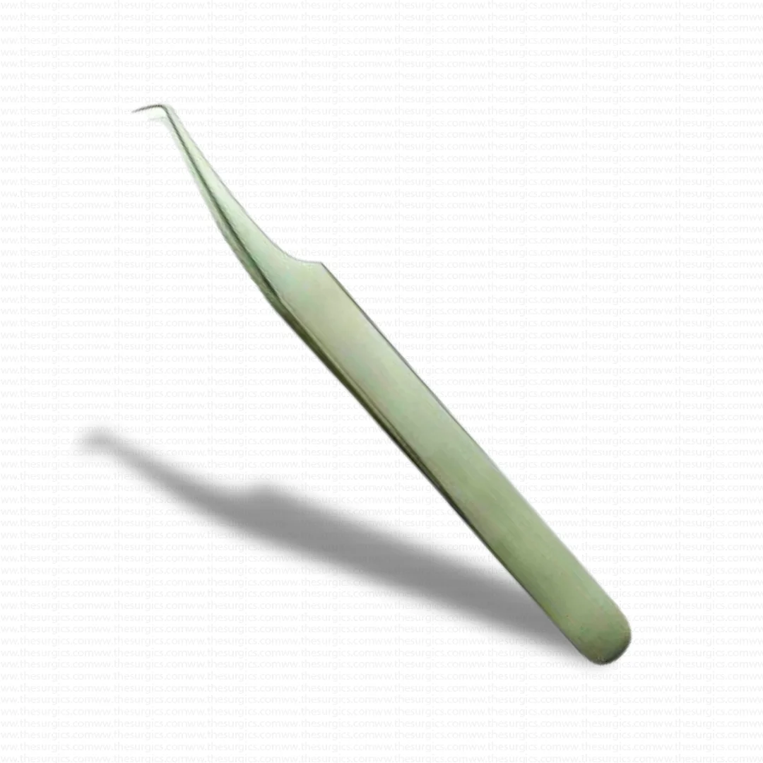 Straight Isolation Volume Curved 90 Degree Silver Eyelash Extension Tweezers Private Label Custom Logo Stainless Steel Wholesale