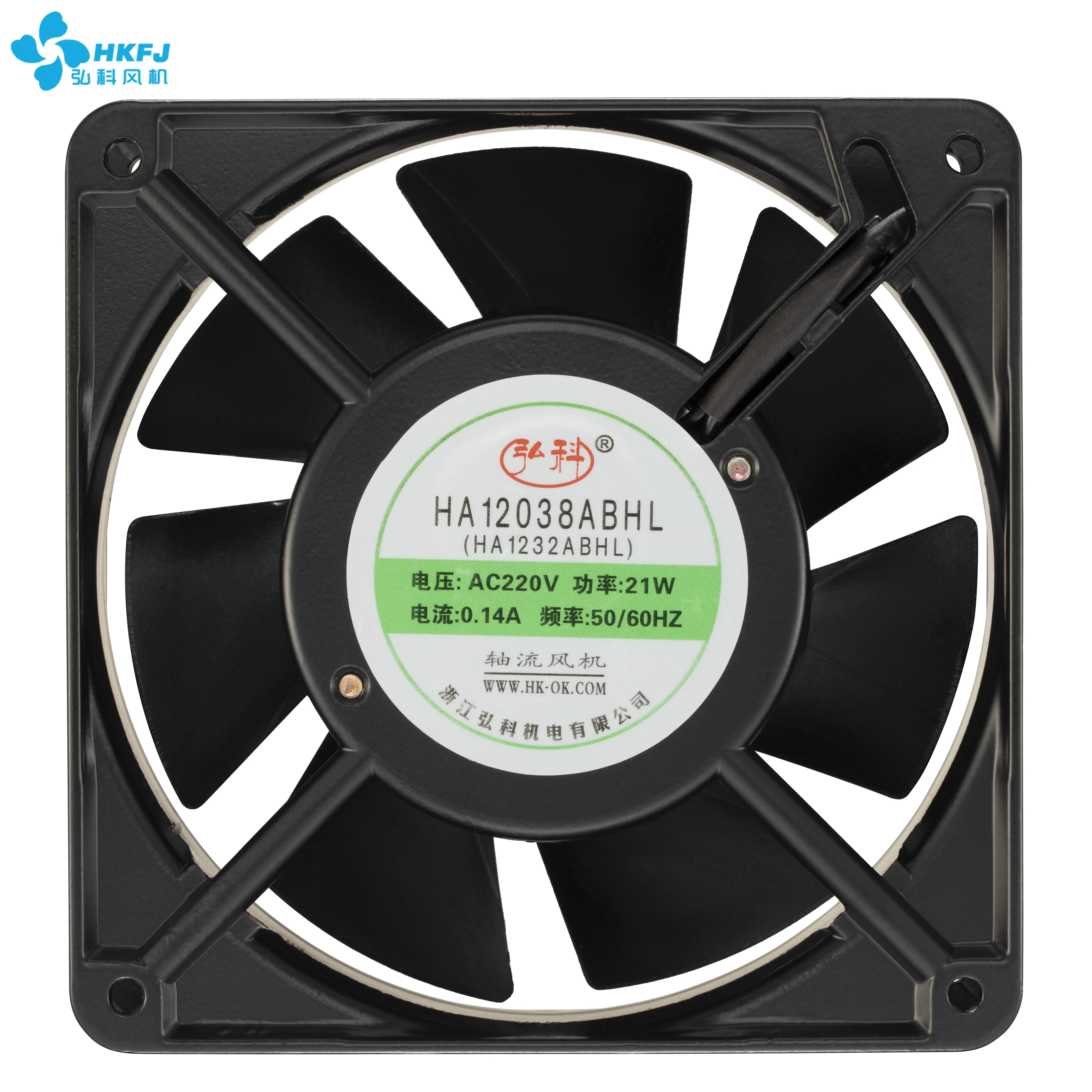 Hongke 12038 Double Ball Bearing Small AC Axial Flow Fan