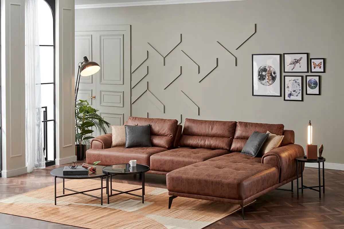 Packing Room Armchairs Wholesale Corner set couch wooden Sofa Living Furniture Velvet Seat Set Style Fabric (ider Palermo)