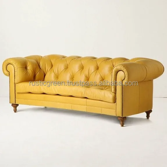 -Yellow-Leather-Sofa