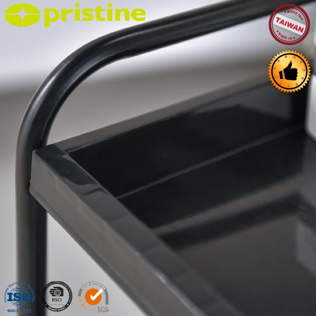 Quality OEM eBay Organizer factory Manufacturer home storage 3 TIER Metal basket pp tray bathroom Rolling Utility Tool Cart