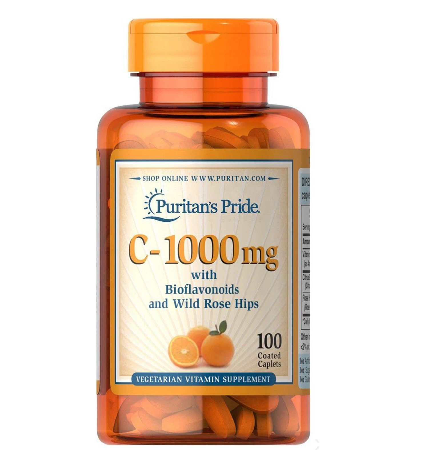 Оптовая продажа Puritan гордость витамин C 1000 mg с биофлавоноиды и шиповником 100 покрытием Caplets укрепления иммунной системы Сделано в США