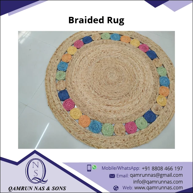 Extensive Range of Colorful Jute Braided Rug in Different Designs  Jute Rug in multiple color