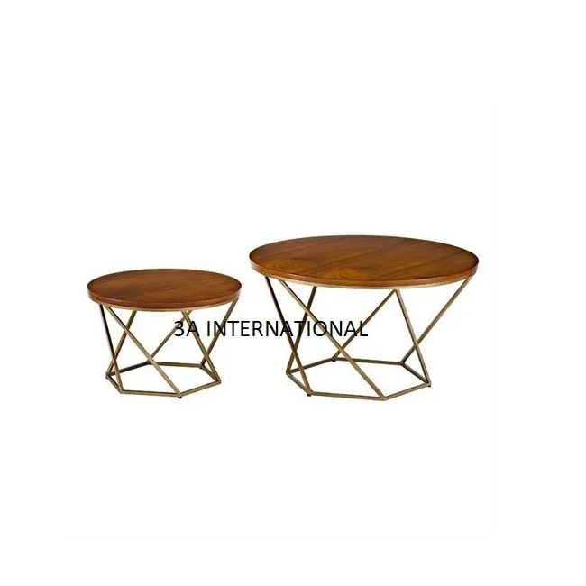 Home Decoration Luxury Furniture for Hotel Side Table Glossy Finished Custom Design  Nested Table With Marble Top
