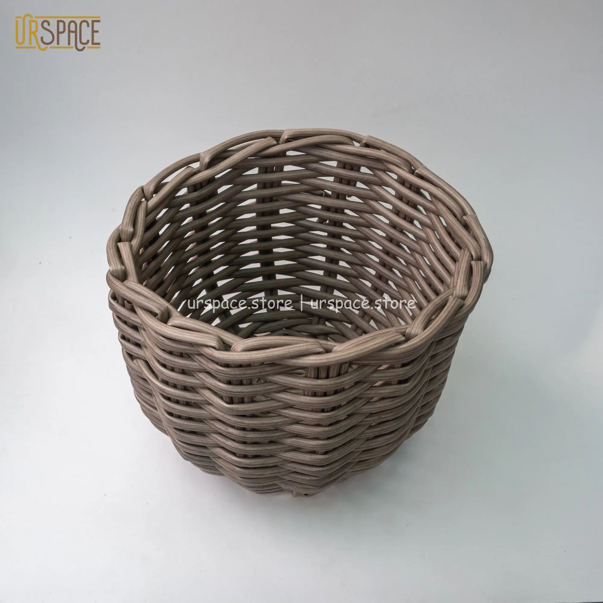 Wholesale ODM/OEM price feature service factory wicker storage baskets Single Resin Small Round Basket With Handle from Vietnam