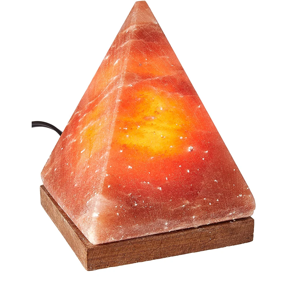Хрустальный камень чистая и натуральная пирамида Гималайская солевая лампа ночник с регулируемой яркостью