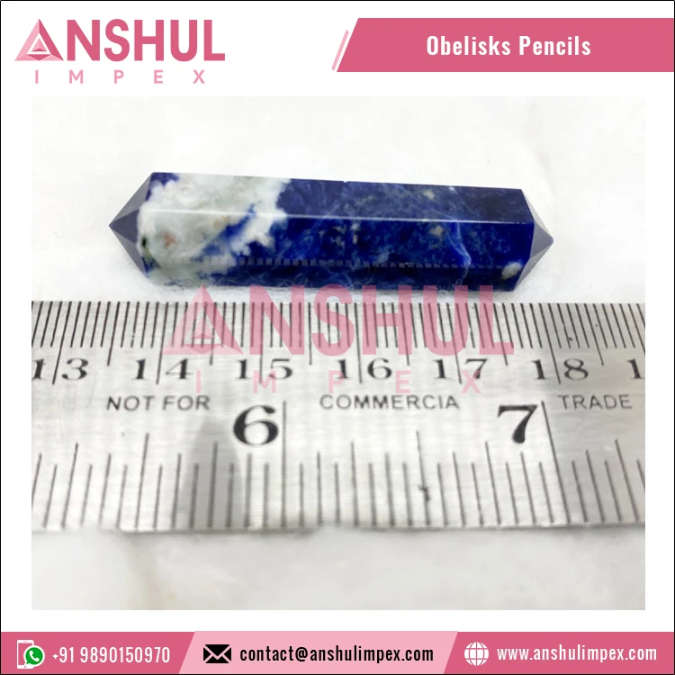 2022 Bulk Selling Natural Healing Blue Color Sodalite Double Terminated Pencils Obelisk Points
