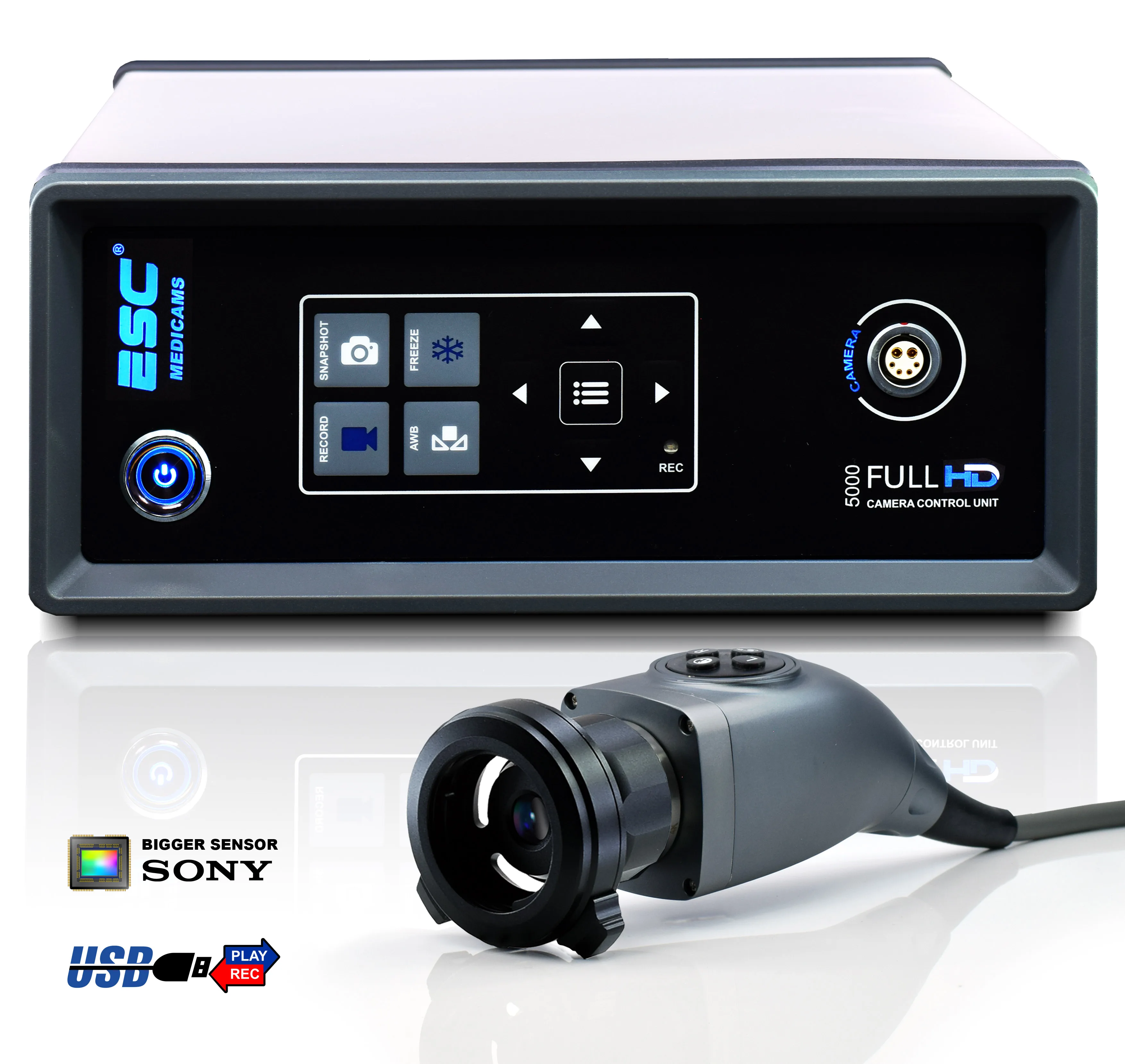 Endoscope Camera Full HD Laparoscopic 1080p w/ USB Medical Recorder 1/ 3ccd, 4k Rigid Endoscopy Coupler Adapter